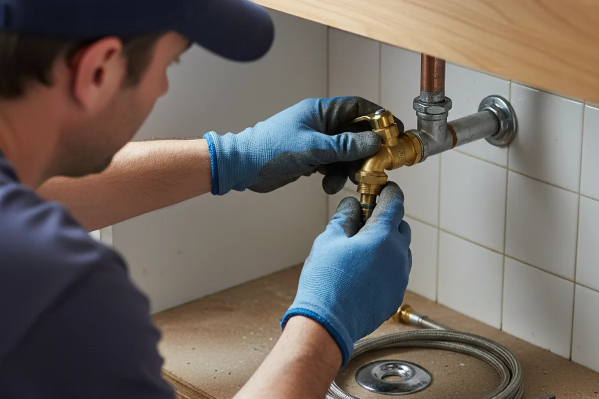 Shutoff valve and fitting work during Emergency Plumbing in Ecru